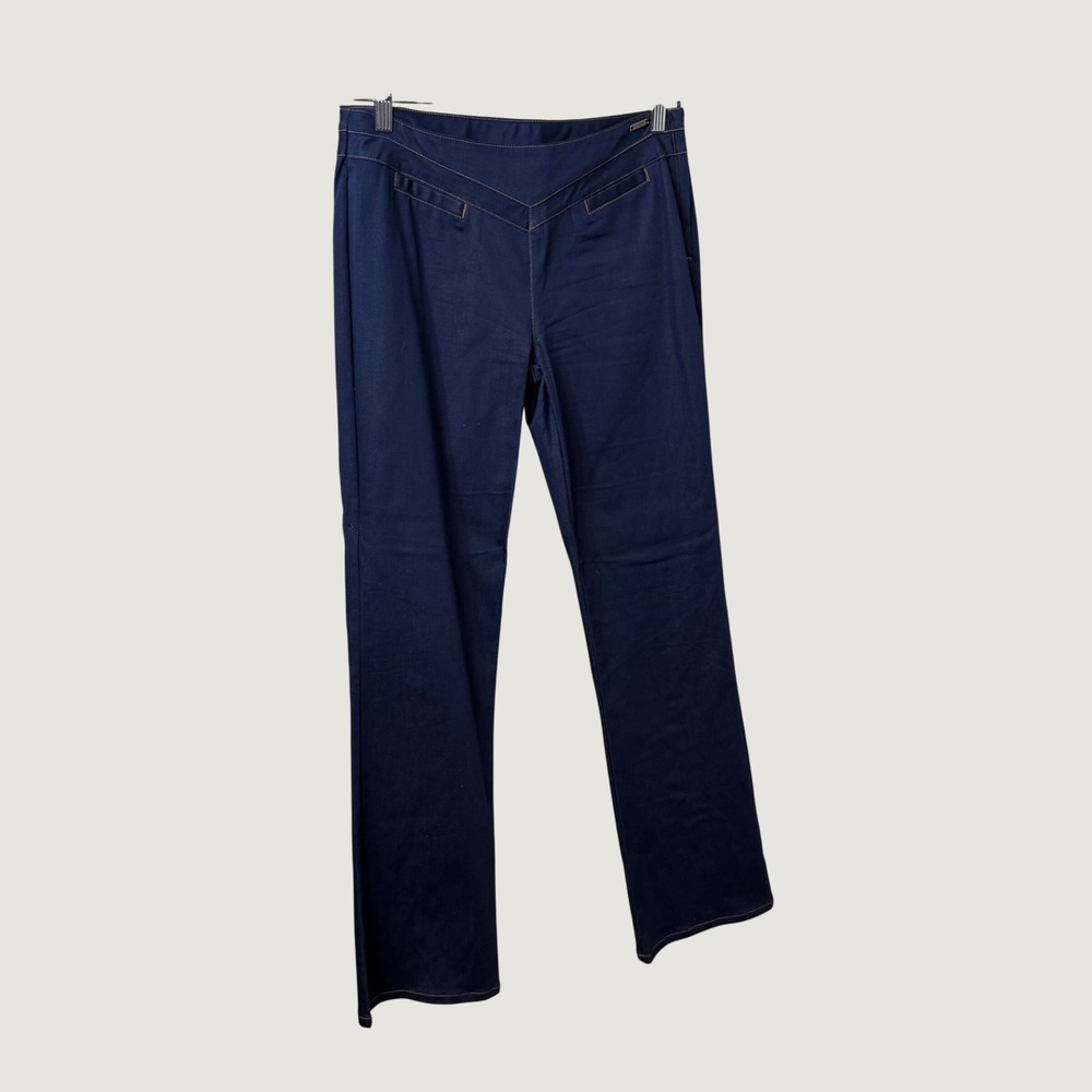 Guess Jeans Dark Blue V-Yoke Straight Leg Pants Sz 30 Western 70's Style - Picture 2 of 9